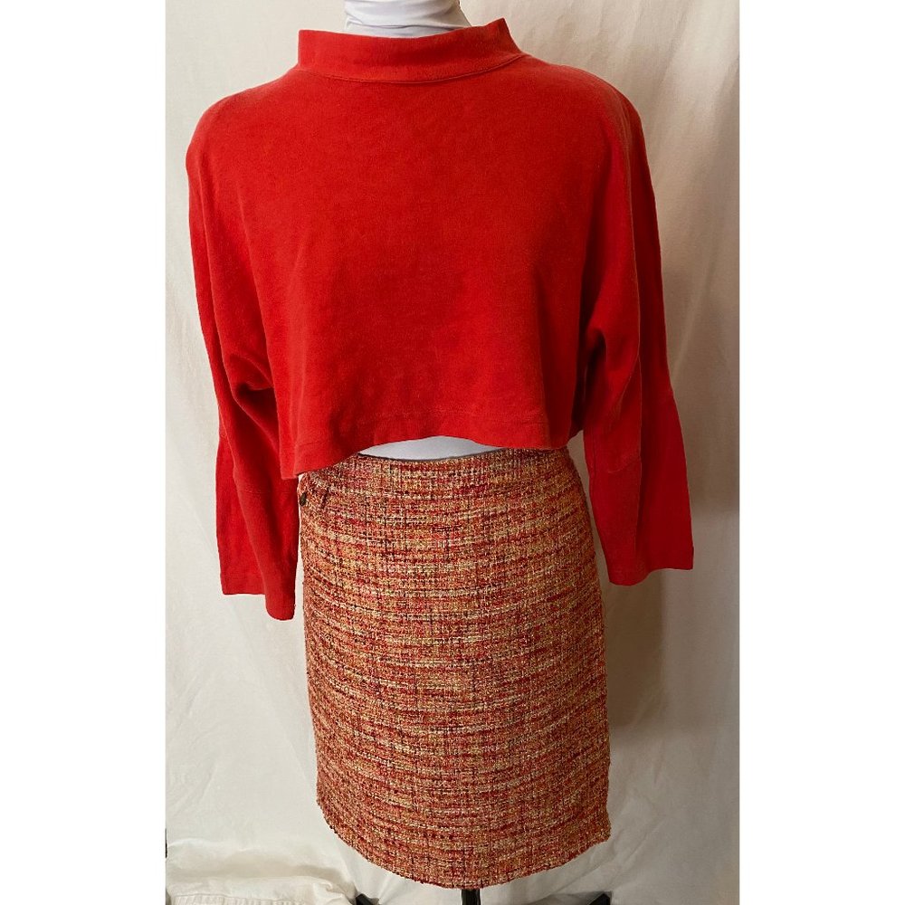 NWOT KENAR  Multi-color Tweed Skirt in a Warm Color Palette - Size 10